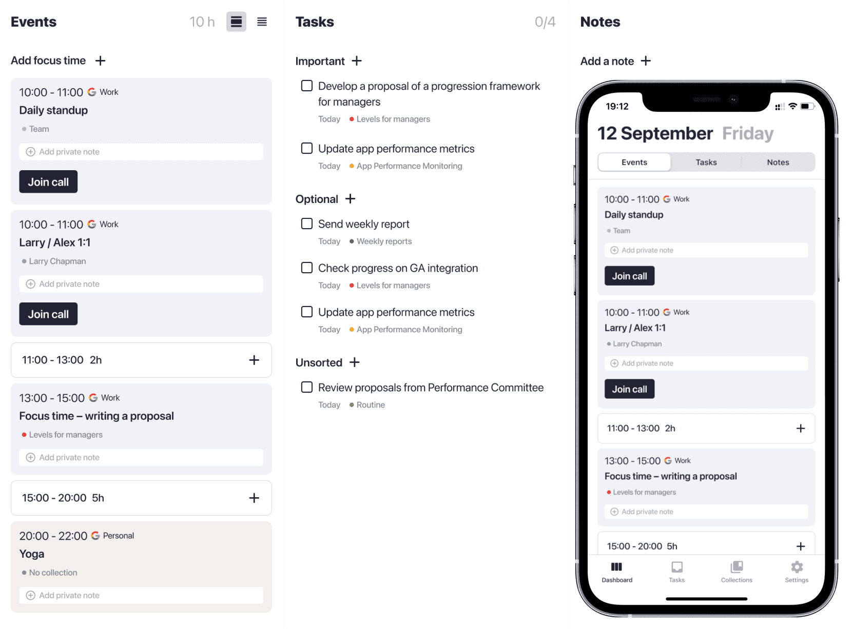 Emery – a personal daily planner for managers