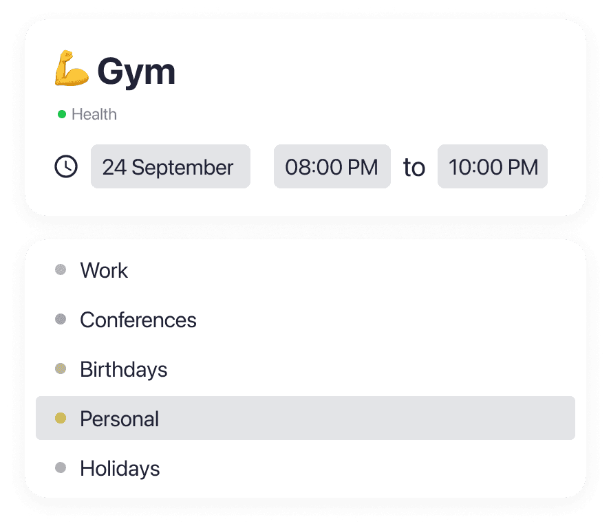 Create events in any calendar